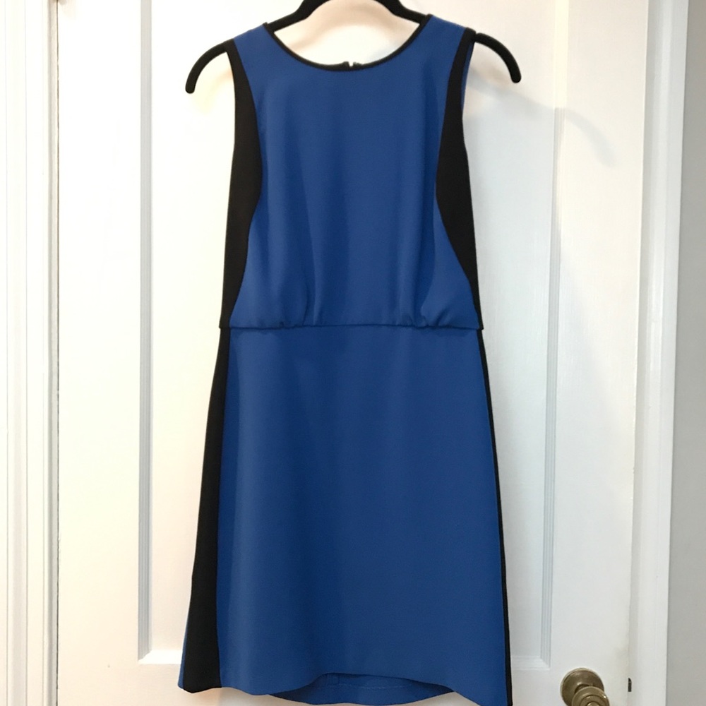 EUC LOFT Beautiful Blue & Black Dress